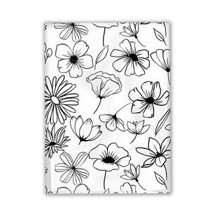 BACK IN STOCK!!⭐️ 20 black & white flower Poly Mailers 10 x 13